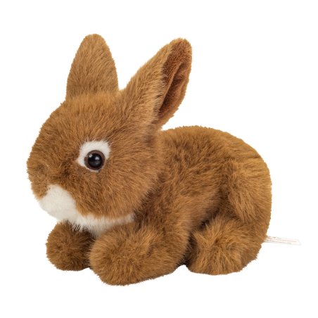 Hermann TEDDY Collection Hase aus braunem Plüsch mit einem weißem Bauch und weißen Augenringen