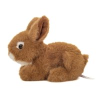 Hermann TEDDY Collection Hase braun, sitzendes Kuscheltier von der Seite