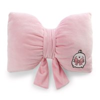 NICI Molang rosa Schleife, Vorderseite Kuschelkissen mit Molang Applikation