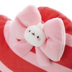 NICI Molang herzförmiges, rosarot gestreiftes Kissen, Detail rosa Schleife mit Molang