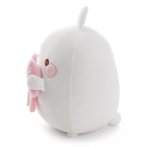 NICI Molang Kuscheliter mit rosa Schleife von der Seite