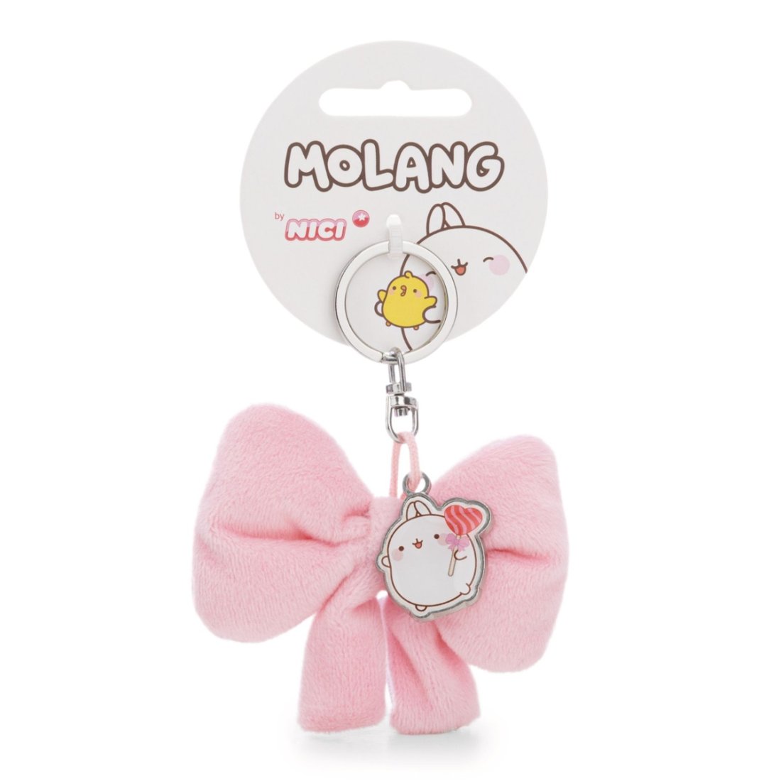 NICI Molang Anhänger rosa Schleife mit Charm und Headerkarte