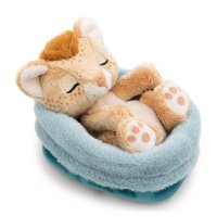 NICI Sleeping Pets Kuscheltier Löwe im hellblauem Körbchen