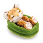 NICI Sleeping Pets Tiger im moosgrünen Körbchen