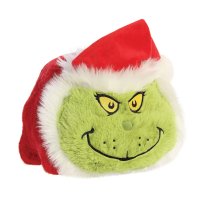 Spudsters Kuscheltier Dr. Seuss der Grinch Santa aus grünem Plüsch mit Weihnachtsmütze und rotem Overall