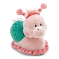 NICI Summer Schnecke aus rosa Plüsch mit einer zarten Blüte auf dem grünen Schneckenhaus