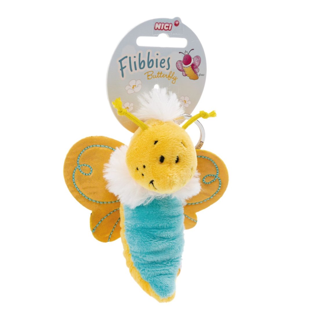 NICI Flibbies Anhänger Schmetterling gelb mit Headerkarte