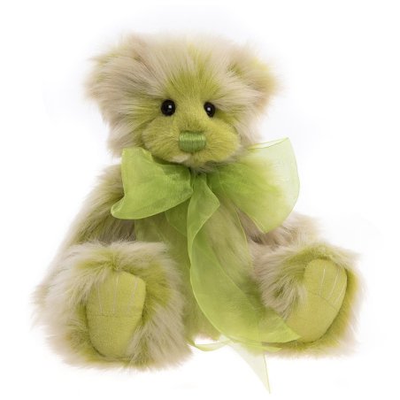 Charlie Bears Teddybär Friday aus hellgrünem Plüsch mit einer passenden Tüllschleife
