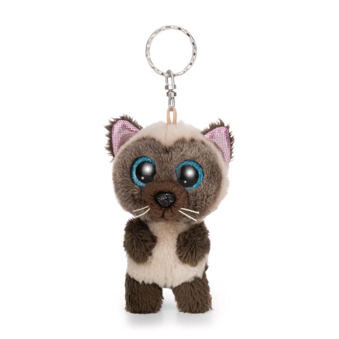 Nici GLUBSCHIS Anhänger Siamkatze Selma aus beigem Plüsch mit braunen Abzeichen und blauen Augen