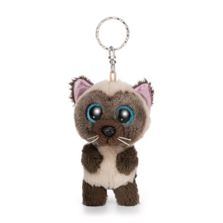 Nici GLUBSCHIS Anhänger Siamkatze Selma aus beigem Plüsch mit braunen Abzeichen und blauen Augen