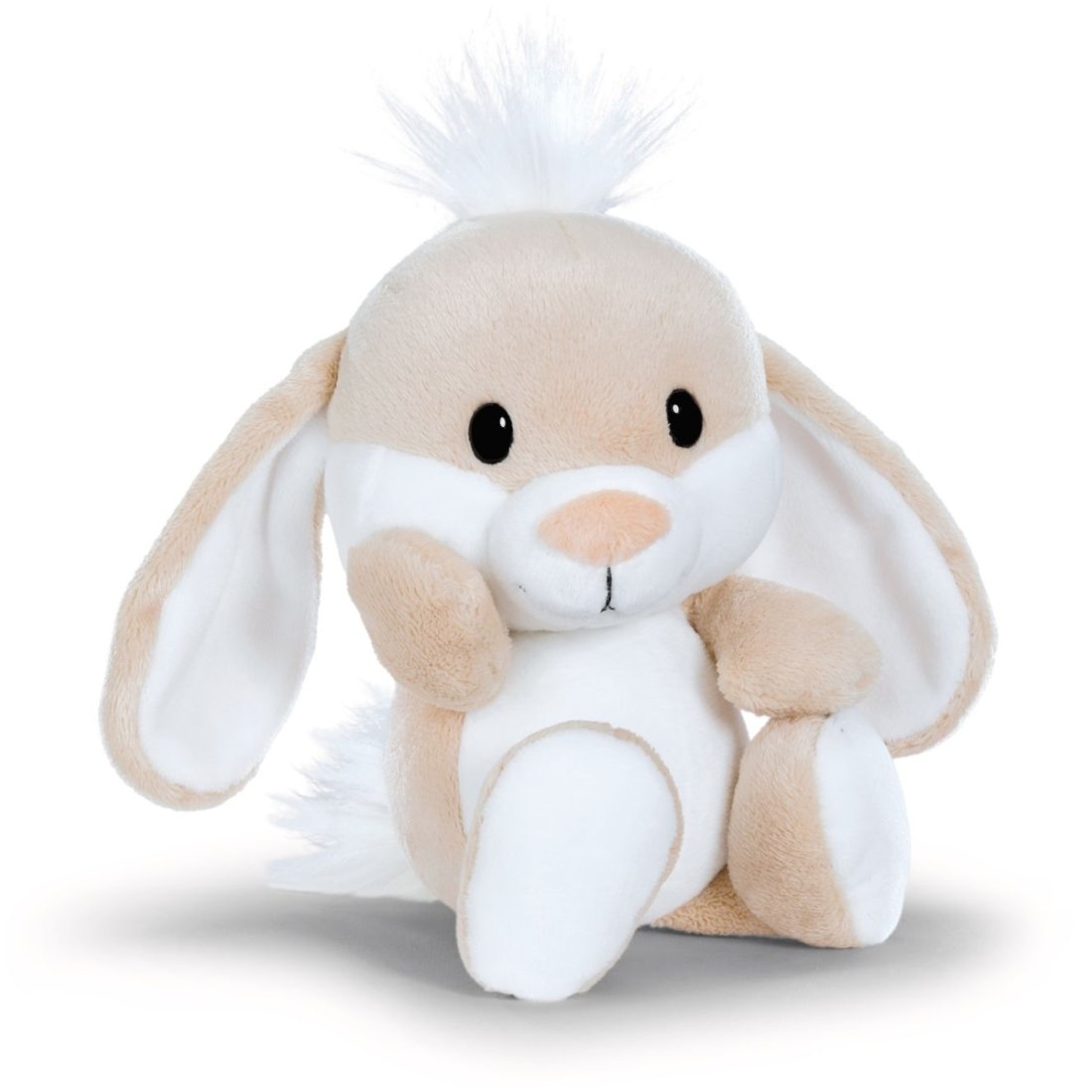 NICI Happy Rabbits Hase aus hellbraunem Plüsch mit weißem Püschelschwänzchen und schwarzen Knopfaugen