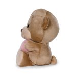 NICI Love Kuscheltier Teddy Bär braun mit Herz von der Seite