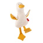 sigikid Natural Friends Schlenker Ente aus weißem Baumwollfrottee mit goldgelben Akzenten