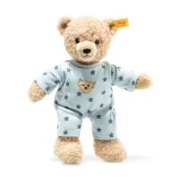 Steiff Teddybär Junge mit blauem Schlafanzug und gesticktem Gesicht