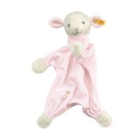 Steiff Schaf Träum süß Lamm Schmusetuch rosa mit weißem Kopf und weißen Pfoten