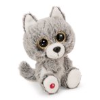 Nici GLUBSCHIS Wolf Wynne aus hellgrauem Plüsch mit weißen Akzenten und hellen Glitzeraugen
