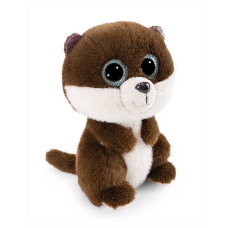 Nici GLUBSCHIS Otter Olly aus braunem Plüsch mit weißen Akzenten und hellblauen Glitzeraugen