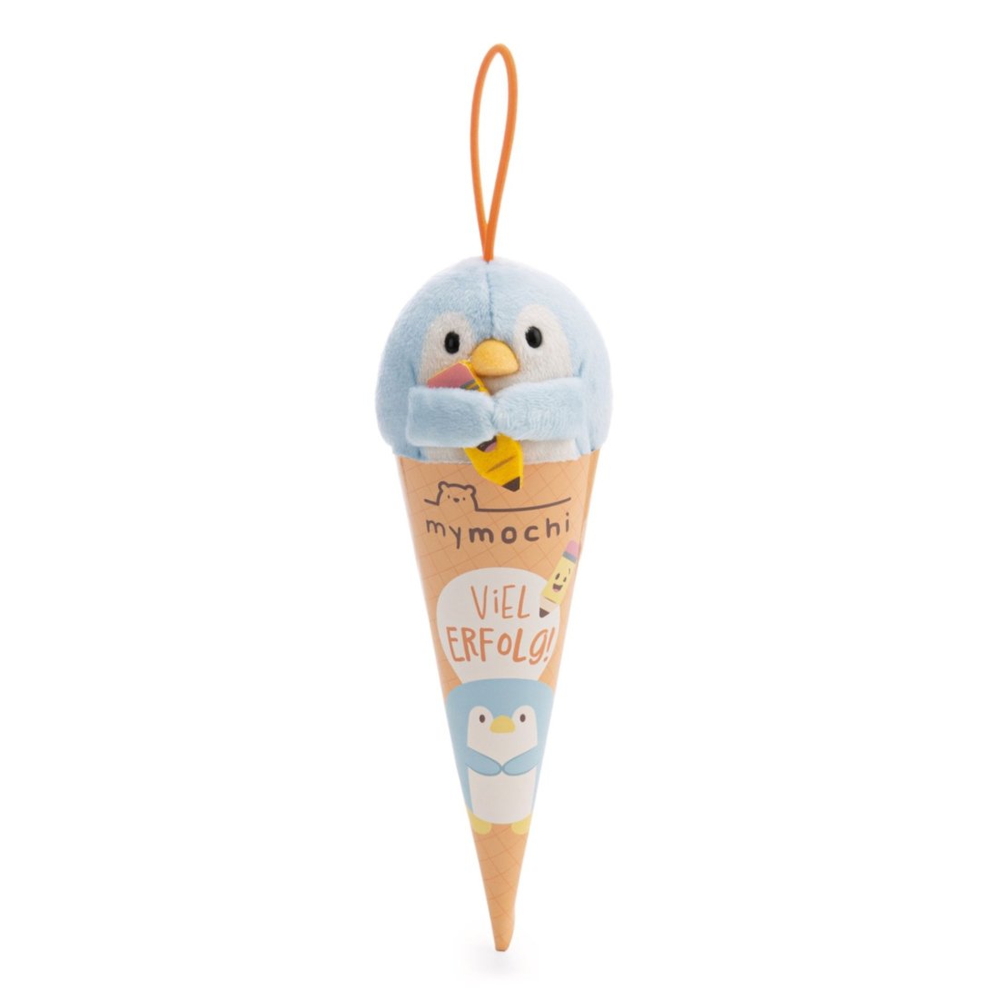 NICI mymochi Loopanhänger Pinguin Waddle mit Bleistift Moodi in der Schultüte
