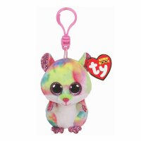 Ty Beanie Boos Schlüsselanhänger Hamster Rodney mit rosafarbenem Kunststoffclip