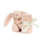Vorderseite Baby Jellycat Hase Bashful Blush Bunny mit gerolltem Schmusetuch