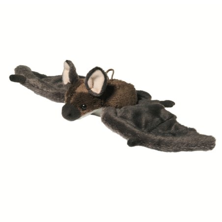 Hermann TEDDY Collection Fledermaus aus braunem Plüsch mit grauen Flügeln und großen Ohren