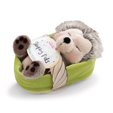 NICI Sleeping Pets Igel mit Fliegenpilz und Etikett 
