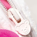 Detail Steiff Hello Kitty Geldbeutel: weißer Zipper mit Steiff Teddybärenkopf