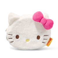 Steiff Hello Kitty Geldbeutel aus weißem Plüsch mit pinker Schleife