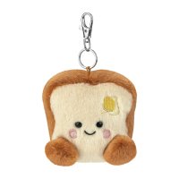 Vorderseite Palm Pals Taschenanhänger Toastbrot Buttery Toast mit gesticktem Gesicht