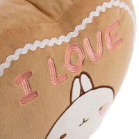 NICI Molang Kissen Lebkuchenherz Detail  Molang Applikation und "I LOVE" Schriftzug