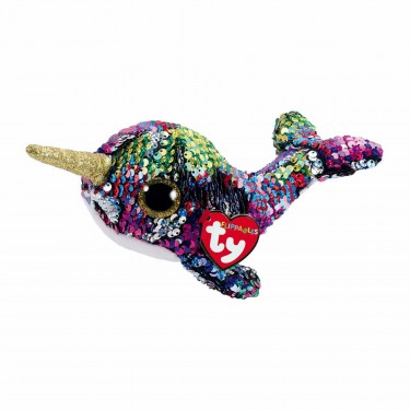 Narwal Calypso, 15cm regenbogenbunt / silber | Ty Flippables Narwal Calypso, 15cm regenbogenbunt / silber | Ty Flippables