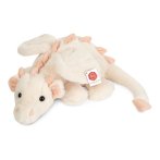 Hermann TEDDY Herzekind Drache Fluffy aus weißem Plüsch mit rosa Zacken und rosa Schwanzspitze