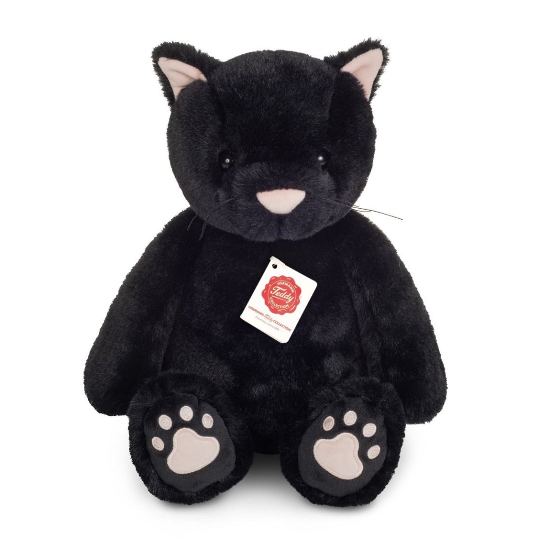Vorderseite Hermann TEDDY Kuscheltier Herzekind Katze Tilly, schwarz