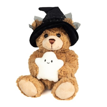 Hermann TEDDY Kuscheltier Halloween Bär mit Gespenst, Vorderseite 