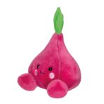 Palm Pals Zwiebel Radley Red Onion aus rotem Plüsch mit grünen Blättchen und schwarzen Knopfaugen