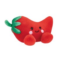 Palm Pals Chilischote Fuego Chili Pepper aus rotem Plüsch mit grünen Blättchen und schwarzen Knopfaugen