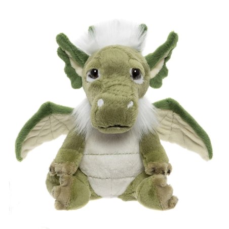 Cuddle Cubs by Charlie Bears Drache Signals aus mossgrünem Plüsch mit schwarzen Knopfaugen