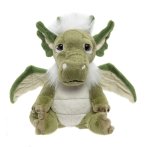 Cuddle Cubs by Charlie Bears Drache Signals aus mossgrünem Plüsch mit schwarzen Knopfaugen