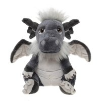 Cuddle Cubs by Charlie Bears Drache Soot aus rauchgrauem Plüsch mit schwarzen Knopfaugen