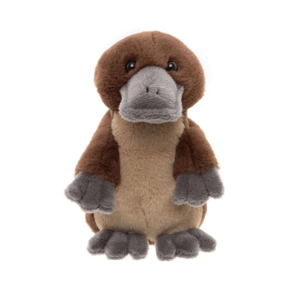 Cuddle Cubs by Charlie Bears Schnabeltier Duck Billed Platypus aus braunem Plüsch mit grauen Pfoten und einem grauen Schwanz