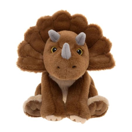 Cuddle Cubs by Charlie Bears Dinosaurier Triceratops aus braunem Plüsch mit drei grauen Hörnchen