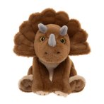 Cuddle Cubs by Charlie Bears Dinosaurier Triceratops aus braunem Plüsch mit drei grauen Hörnchen