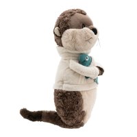 NICI Cosy Winter Kuscheltier Otter Ophelio mit Fisch von der Seite