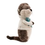 NICI Cosy Winter Kuscheltier Otter Ophelio mit Fisch von der Seite