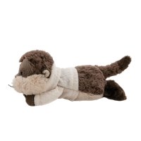 liegendes NICI Cosy Winter Kuscheltier Otter Ophelio von der Seite