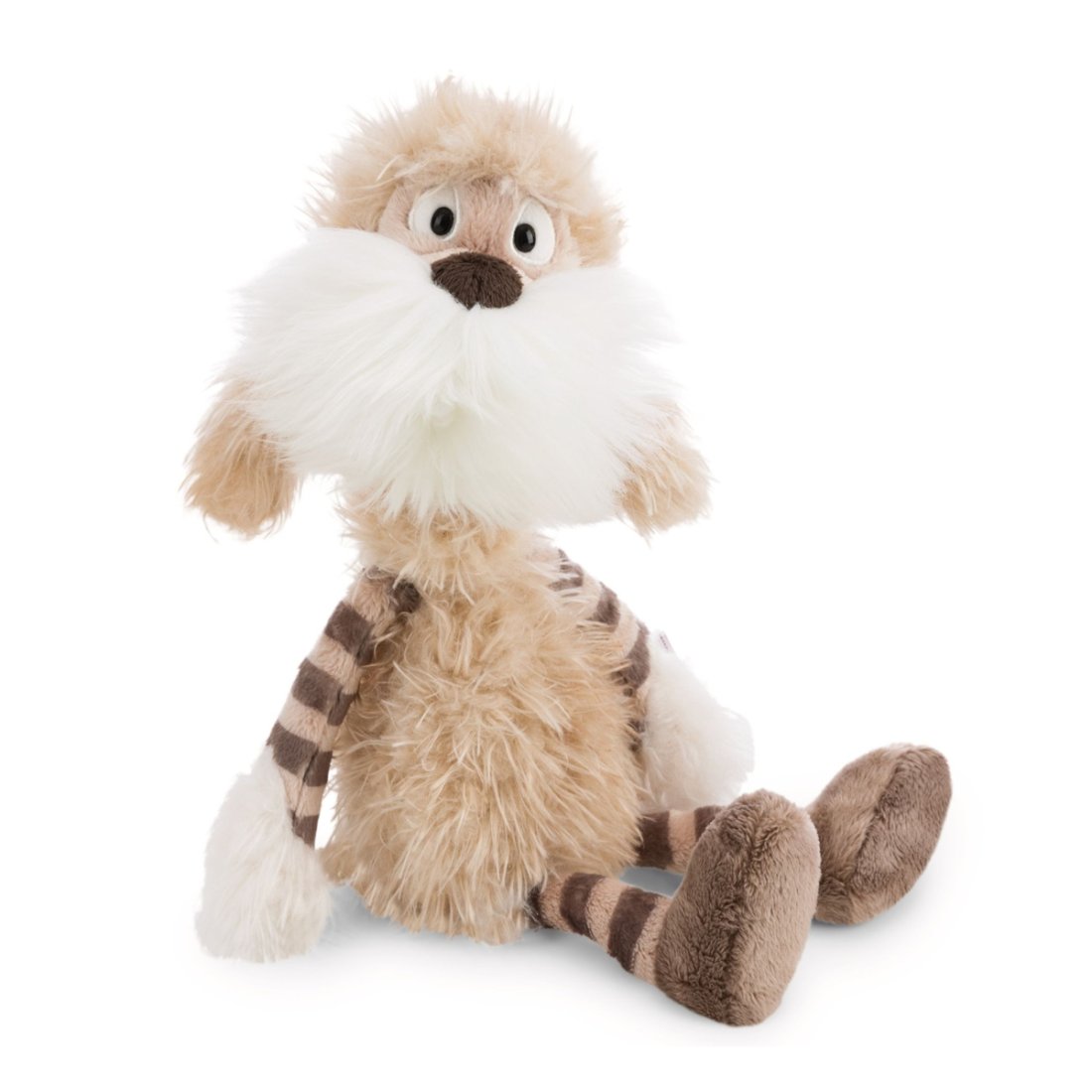 Vorderseite kleines NICI Cosy Winter Kuscheltier Hund Jaxs sitzend