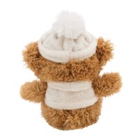 Rückseite NICI Cosy Winter Kuscheltier Schlenker Teddy Bär Capiccino sitzend