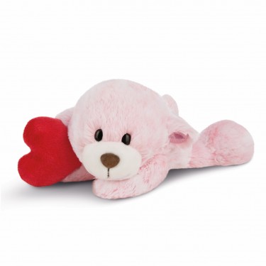 NICI Teddybären: liegendes Bären Mädchen mit Herz, 20cm NICI Teddybären: liegendes Bären Mädchen mit Herz, 20cm