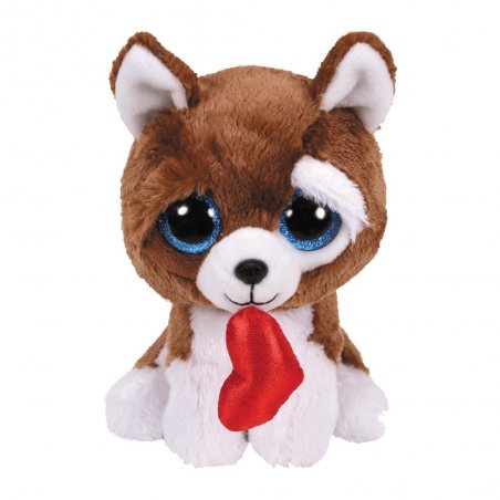 Ty Beanie Boos Plüschtier Hund Smootches mit Herz, braun | Kuscheltier.Boutique