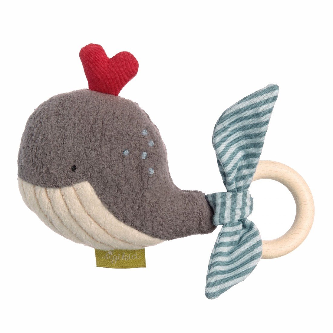 Greifling Wal mit Holzring, 20cm | sigikid GREEN Bio Collection Greifling Wal mit Holzring, 20cm | sigikid GREEN Bio Collection